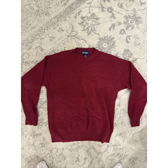 Vintage Par‎ Four Knit Golf Sweater Embroidered Maroon Size LXT Extra Large Tall